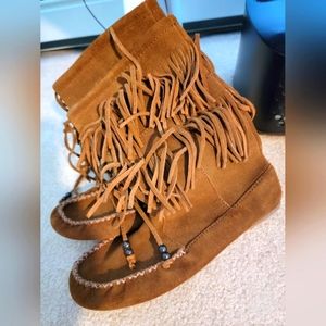 Minnetonka leather boots